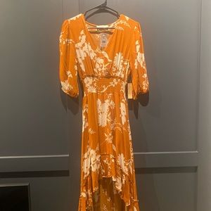Orange floral dress